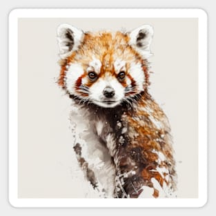 Red Panda Portrait Animal Painting Wildlife Outdoors Adventure Magnet